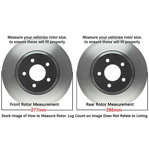 Image of Detroit Axle - Brake Kit for 2008 2009 2010 Subaru Impreza 2.5i Brake Rotors and Ceramic Brakes Pads Replacement: 10.91 inch inch Front & 11.26 inch inch Rear Rotors