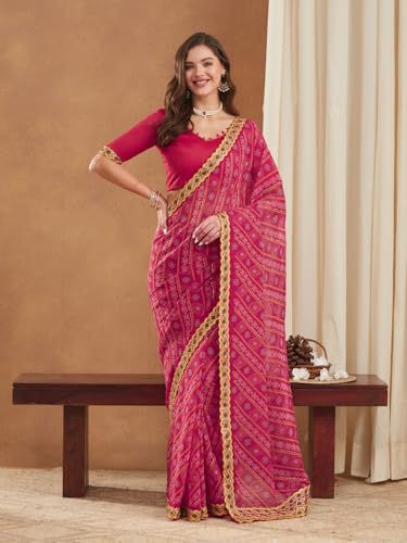 Image of Women's Banarasi Silk With Jacquard Print Saree With Blouse