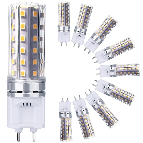 10-Pack G12 Light Source 10 Watt LED 1490 Lumens Bi-Pin Base Corn s (100 Eqv.) 85-277V AC, Not-Dimmable, for Home&Commercial Lighting (4000k)