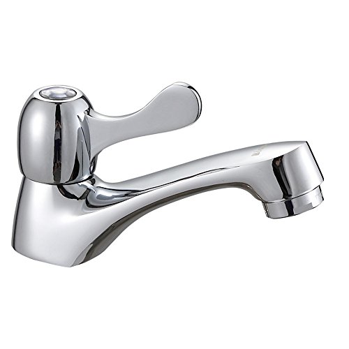 Modern Single Handle Bathroom Faucet, One Hole Chrome Finished Cold Water Tap, Bar Basin Faucets