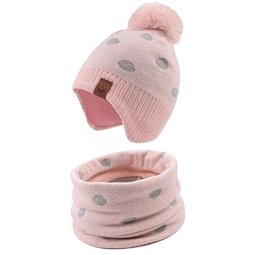 Kids Winter Hat Knit Baby Girl Hats Warm Toddler Beanies for Boys with Pompom
