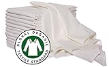AMOUR INFINI Flour Sack Kitchen Towels - Pack of 12 Organic Cotton Kitchen Towel - Washable Super Absorbent Flour Sack Kitchen Towels - Cloth Napkins, Cheese Strainers (28x28 inches - Off White)