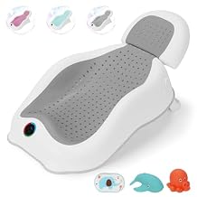 babove Baby Bath Support | Newborn Bathtub,Ideal for Babies Less Than 6 Months Old with Thermometer Baby Bather, Baby tubs for Baby tubs for Newborn Essentials Must Haves-Baby tub Gray