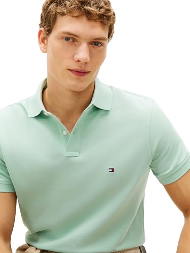 Image of Tommy Hilfiger Men's Short Sleeve Polo Shirts in Regular Fit With Stretch and Organic Pique Cotton