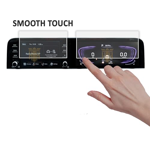 Image of ( 3 Pack 9H Screen Guard For NEW KIA SELTOS 2023 FACELIFT / 8 Inch Infotainment & Instrument Cluster with AC Panel Guard /Car Music System Accessory - Glossy [Not Tempered Glass]