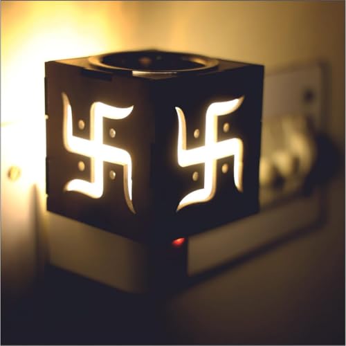 Image of RUPIKA |Swastik Electric Kapoor Dani | Aroma Incense Burner | Camphor Diffuser | Electric Dhoop Dani for Home Office Puja Meditation