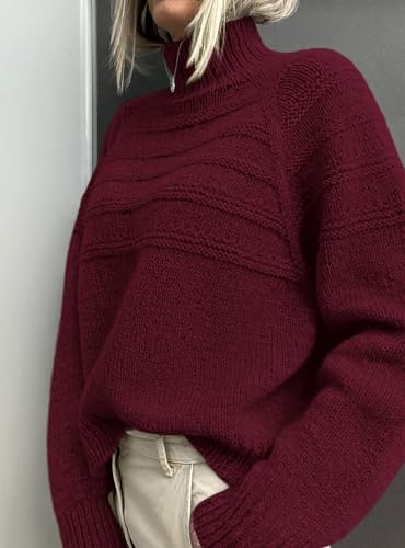 PRETTYGARDEN Women's Turtleneck Sweaters 2025 Fall Chunky Knit Pullover Long Sleeve Jumper Tops Trendy Winter Clothes3