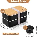 Bento Box Adult Lunch Box,Lunch Box with Compartments(47oz),Stackable Adults Bento Lunch Box,Rectangle Lunchable Food Container with Utensil Set,Salad Box,Leak-Proof Lunchbox,Microwave/Dishwasher Safe