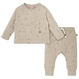 Modern Moments by Gerber Baby Boys' Hacci Pants Set with Kanga Pocket, Olive Cactus, 0-3 Months