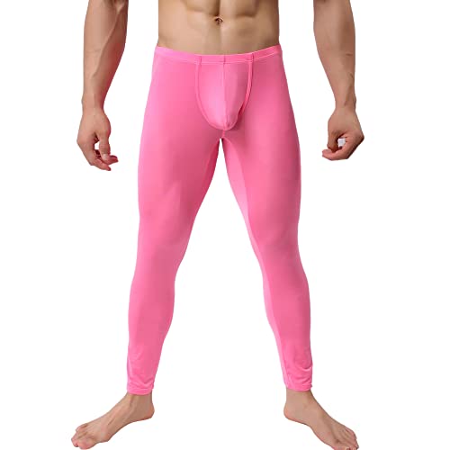 Yufeida Men's Sexy Underwear Bottoms Low Rise Leggings Pants Mesh Long Trousers #TOP2
