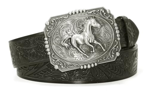GURANSE Cowboy Belts With Buckle for Men Nice Horse Western Acanthus Fashion Designs Handmade Genuine Cow Leather