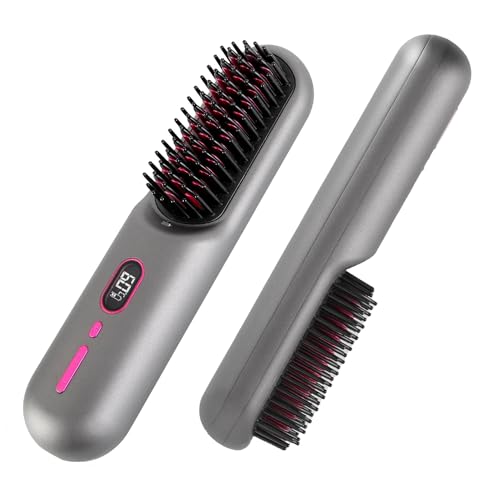 Cepillo alisador de cabello iónico recargable mini inalámbrico miniatura 3
