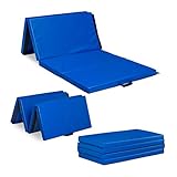 colchoneta de seguridad gimnasia plegable En azul: 235 x 120 cm gran esterilla plegable para gimnasia, gimnasia, artes marciales, etc. - Fácil de limpiar