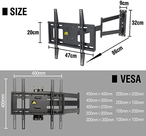 FORGING MOUNT Long Reach TV Wall Bracket Corner TV Bracket Wall Mount For 23"-60" TVs/Monitors, 84cm of Smooth Extension Plus Swivel,Tilt,holds 40kg,VESA 400X400mm