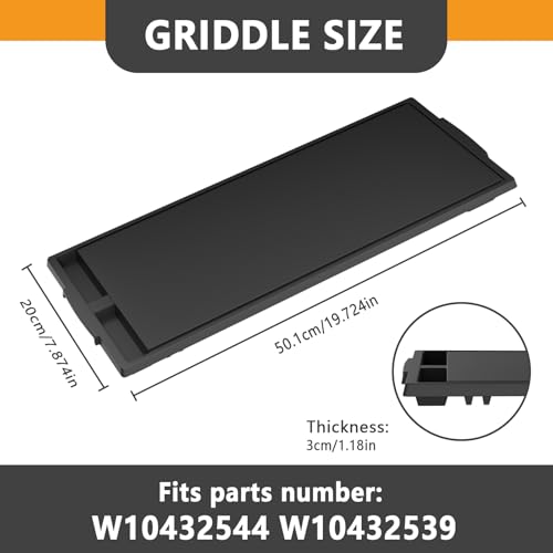 Heavy-duty Cast Iron W10432544 Griddle Replacement for Whirlpool Stove Parts Griddle Plate W10432539 Kenmore Jennair Maytag KitchenAid Gas Range Burner Griddle Pan Cooktop Parts by KIMSOFUNNY - Image 2