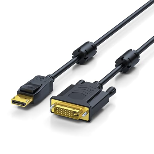 NAXHYPE DisplayPort to DVI Cable, Active 1080P Adapter with Shielded Gold-Plated Connectors, DP to DVI Converter Cord for PC, Laptop, Desktop, Monitor, Projector (3.3FT)