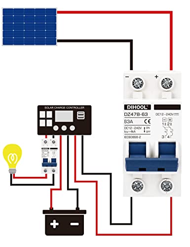 Dihool Din Rail Mount Miniature Circuit Breaker 63 Amp 2 Pole Ac 110V Low Voltage Disconnect Switch #TOP1