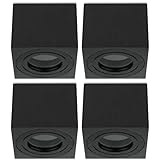 Sweet Led 4x Deckenstrahler IP44 flach bad aus aluminium aufbaurahmen Feuchtraum 65mm hoch Aufbauleuchte Aufbaustrahler 230V Aufputzstrahler Spotleuchte Deckenstrahler Aufputz Spot schwarz eckig