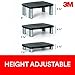 3M Adjustable Monitor Stand, Three Leg Segments, Simply Adjust Height from 1