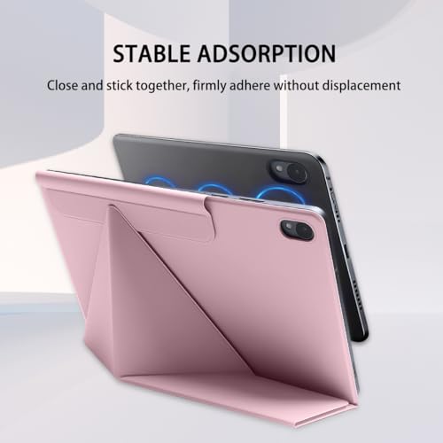 Image of Magnetic Case for Samsung Galaxy Tab S11 (11 inch) 2025 - Model SM-X730 /SM-X736 Tablet with S-Pen Holder, Auto Wake /Sleep Smart Tablet Cover, Pink