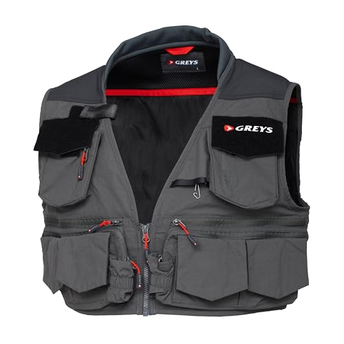 Chaleco de pesca Greys Tail para hombre con bolsillos ajustables