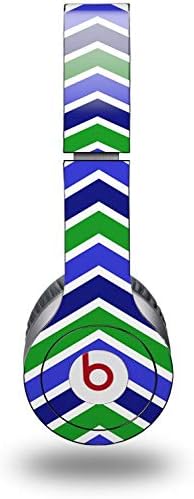 Skin Decal Wrap Works with Original Beats Solo HD Headphones Zig Zag Blue Green Skin Only (Headphones NOT Included)