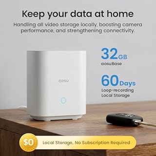 AOSU Solar Security Cameras Wireless Outdoor -Camera Surveillance for Home Security System, 166° Wide View, 32GB aosuBase, Support 2.4G/5G WiFi, 2K Night Vision, 4-Cam Kit, SolarCam Pro System