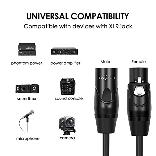 Twozoh XLRオス-メスマイクケーブル 10M 2本入り バランス3ピン XLRマイクコード (Profesional/Hifi)