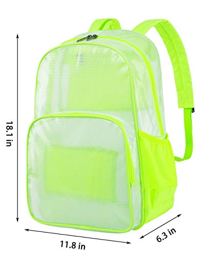 Mygreen Clear Transparent Pvc School Backpack, Heavy Duty Clear Backpack With Laptop Compartment For Work, Security, Sporting Events (Fresh Green, Large) #TOP1