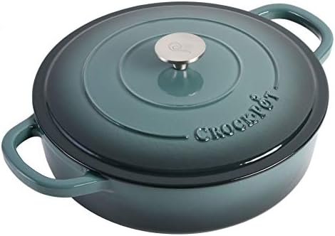 Crock Pot Artisan Enameled Cast Iron Braiser W/Lid, 5 Quart, Slate Gray
