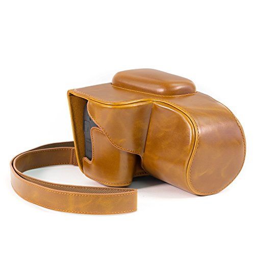 MegaGear Ever Ready Funda Protectora de Piel para cámara Digital Canon PowerShot SX60 HS (marrón Claro)