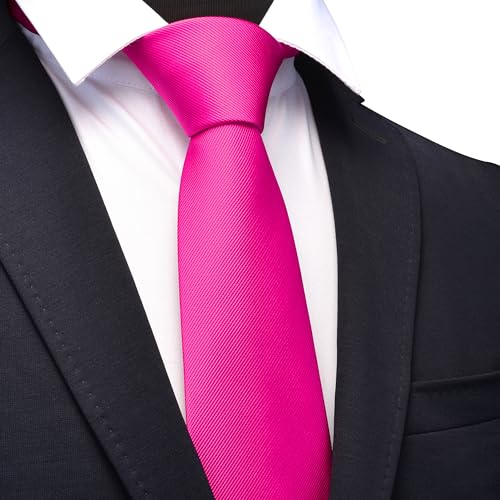Image of GUSLESON Classic New 3.15 inch(8cm) Men's Solid Color Necktie Wedding Business Tie + Gift Box