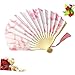 Zerodeko 1pieza Abanico De Verano De Japonés con Mango Ventilador Decorativo Antiguo para Bodas y Color Rosa Imagen de Zerodeko 1pieza Abanico De Verano De Japonés con Mango Ventilador Decorativo Antiguo para Bodas y Color Rosa