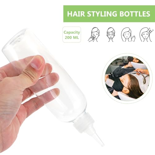 Botellas exprimibles de plástico de 200 ml con boca puntiaguda para líquidos, 10 uds 7