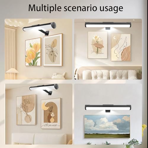 MIOBLUE Luz de imagem operada por bateria, luz de arte sem fio de 35 cm para pinturas, luz de exibiç