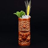100% nuevo, de alta calidad. SPLLEADER Cóctel Long Drink Cristal 3D Hawaii Bar Home Club Beber Copas de Vino Bicchieri Vetro Jugo de cerámica Tiki Taza Bicchiere Jarra de Cerveza (Capacity : 370ml, Color : C)