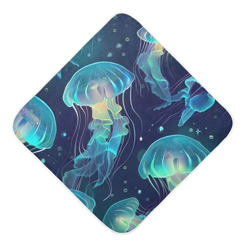 PaChyLuu Jellyfishs Baby Hooded Towel Soft Cotton Baby Towels Ultra Absorbent Bath Towel for Babies Boys Girls, 30x30 Inch