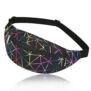 Sac Banane Dames Ville De Sécurité pour Femme PU Etanche Sac de Voyage Randonnée Sacs de Sport Vélo à Dos Waist Fanny Pack Running Outdoor Ceinture de pour Gym, Jogging, Escalade