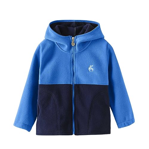 Toddler Girls Boys Zip up Sherpa Jacket Casual Collared Color Block Athletic Coat Fall Winter Thick Warm Outfits with Hood