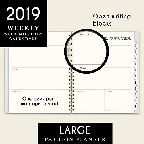 At-A-Glance Emily + Meritt 2019 Weekly & Monthly Planner, 8-1/2" X 11", Large, The Frosted Scattered Star Planner (Em102-905) #TOP2