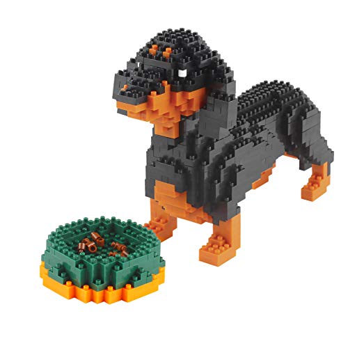 Larcele Mini Bloques de construcción para perros, bloques de construcción para mascotas, 898 piezas KLJM-02 (Dachshund) reutilizable Cover