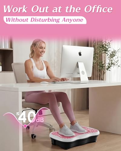 Image of Vibration Plate Exercise Machine for Lymphatic Drainage, 200 Speeds Vibrating Fitness Platform for Full Body Workout and Weight Loss, 300 Lbs Capacity with Resistance Bands for Women Men