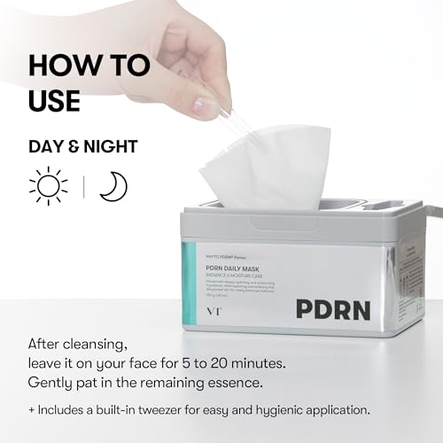 Image of VT COSMETICS PDRN Daily Mask 30 Sheets, Vegan PDRN for Skin Restoration & Radiance, Hydrating & Moisturizing, Anti-Aging, Plumping Effect, Korean Face Mask (350g)