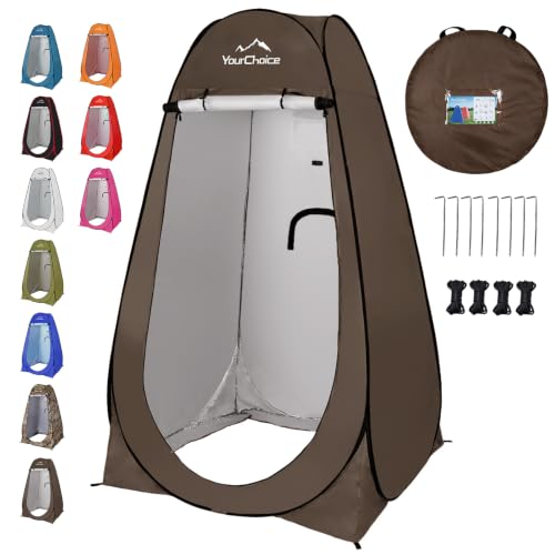 Image of Your Choice Pop Up Shower Tent 47.2 inch Wx74.8 /82.7 inch H Privacy Changing Tent | Waterproof Silver Coating Portable Shelter with Carry Bag for Camping, Beach, RV, Hiking, Fishing
