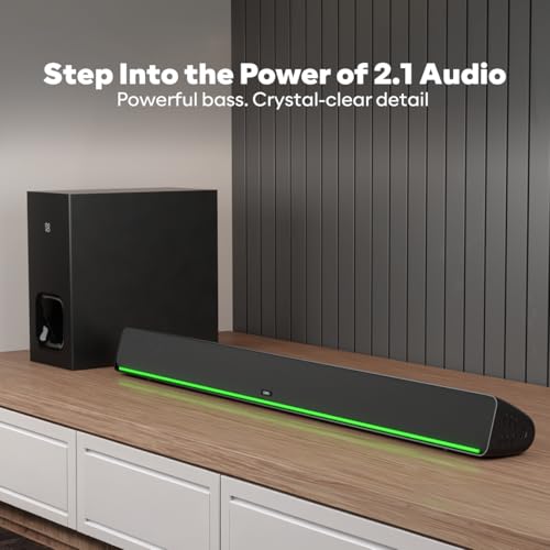 Image of GOVO GoSurround 975 Pro, 400W Soundbar with 8 inch Subwoofer, 2.1 Channel Home Theatre, HDMI /AUX /USB /Bluetooth, 4 EQ Modes, LED Display & - Black