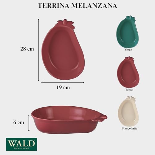 Wald ceramiczna ziemia bakłażana, wysokiej jakości glina - Naczynie do pieczenia w piekarniku i kuchence mikrofalowej, idealne do serwowania makaronu, mięsa, gruszek i warzyw - różne kształty i kolory