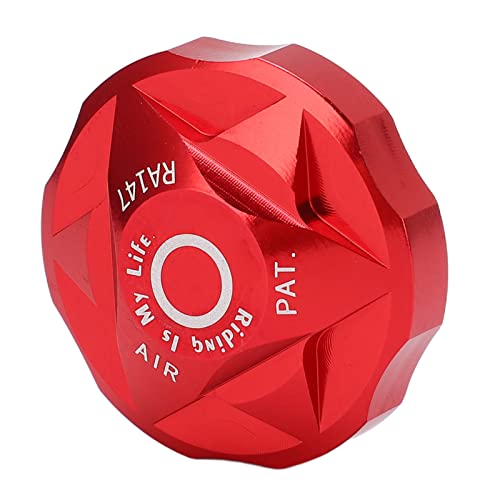 Drfeify Fork air Chamber Cover, Bicycle Suspension Fork air Gas Valve Cap, high-Strength Aluminum, for MTB(red)