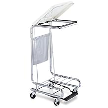 Square Hamper Stand, Tilt Lid, Chrome, 18"W X 38"H X 19.5"D