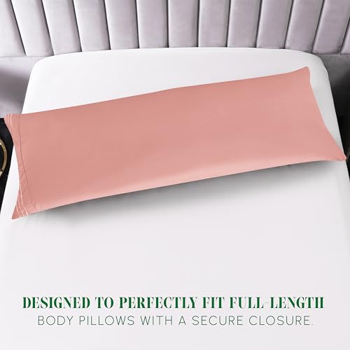 Image of Elegant Comfort Luxury Ultra-Soft 1-Piece Body Pillowcase - 1500 Premium Hotel Quality Microfiber Double Brushed - Wrinkle Resistant, Body Pillowcase Size, Dusty Rose