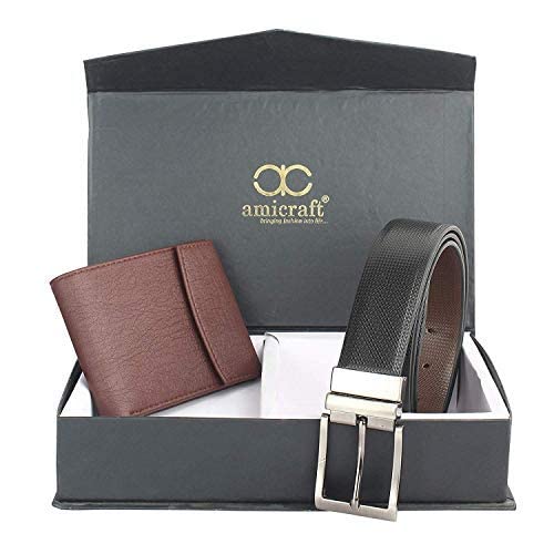 Image of Amicraft Men's Combo Pack Of Wallet & Belt